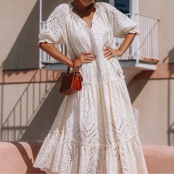 Spell & The Gypsy Collective Fairytale Anglaise Gown Midi Dress - Picture 3 of 8